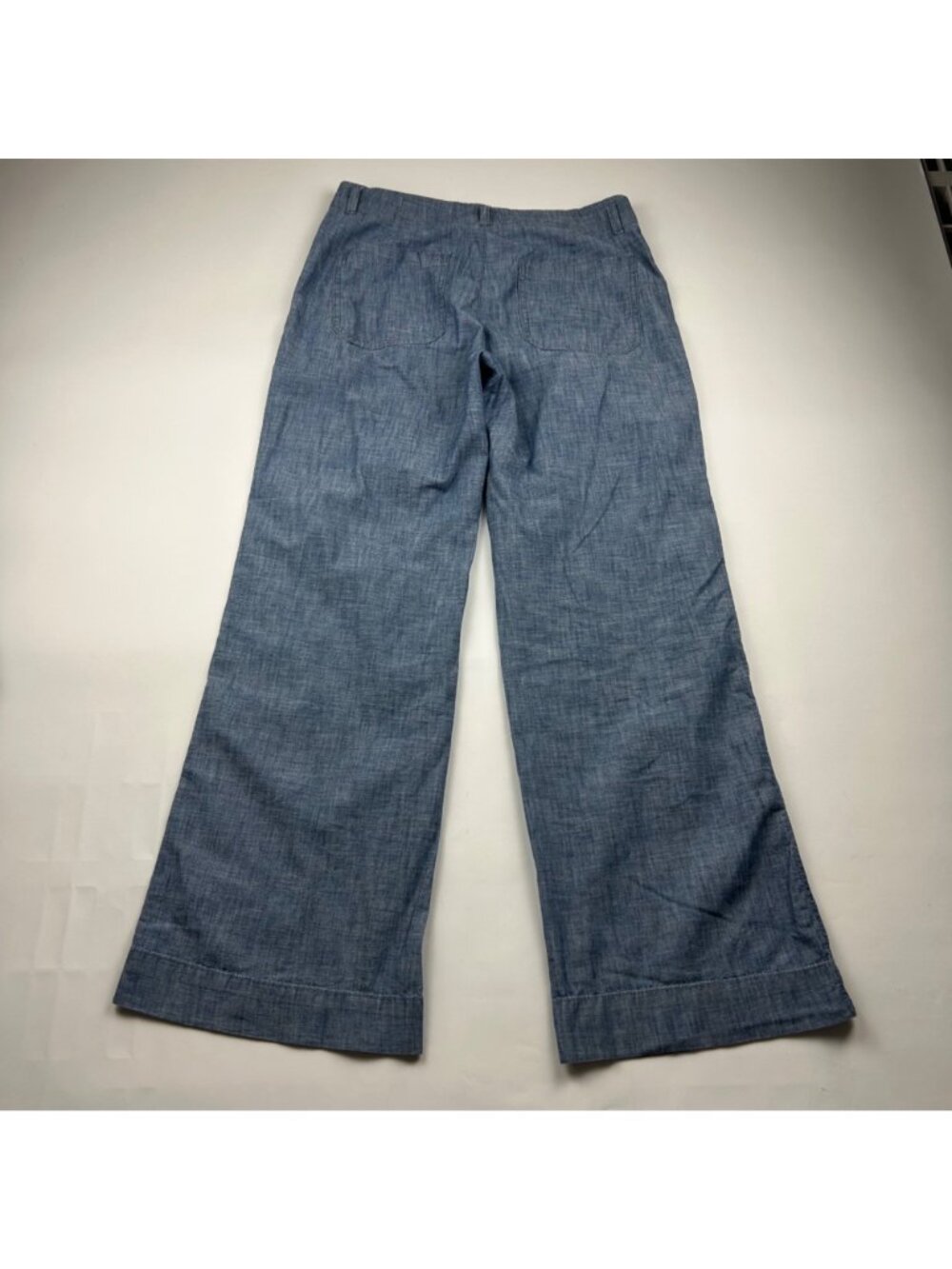 Gap Blue Chambray Wide Leg Summer Trousers 6 - Picture 5 of 6